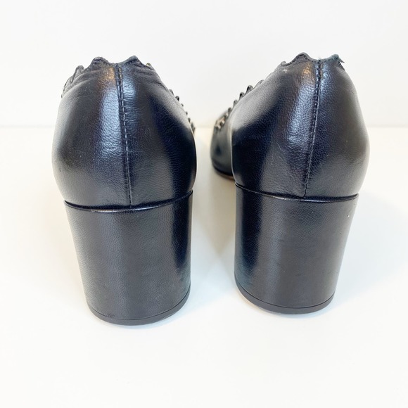 Chloe Black Scalloped Heels with Block Heel - Picture 4 of 8